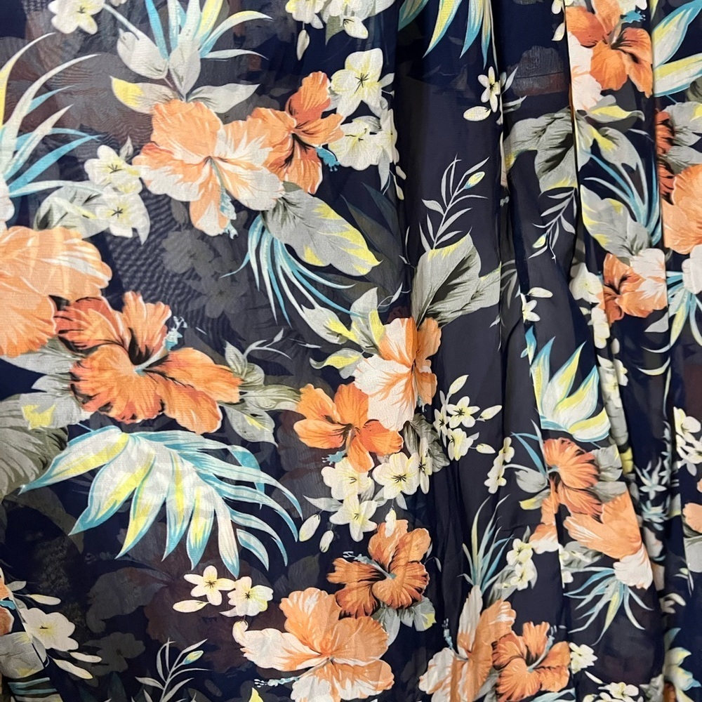 Miss Avenue Blue Tropical Romper Dress Size S - Picture 7 of 11